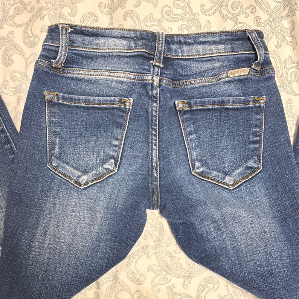 KanCan Ripped Dark Blue Skinny Jeans - Picture 6 of 8